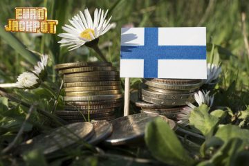 Finnische Flagge auf Geldmünzen