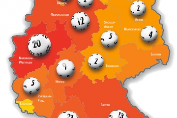 Deutschlandkarte mit Lotto-Millionären 2017
