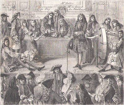 Lotterieziehung um 1706